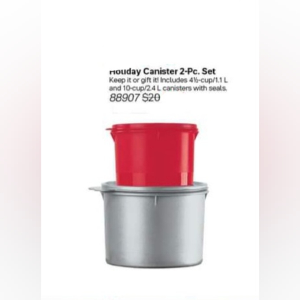 Tupperware 2pc Christmas canisters